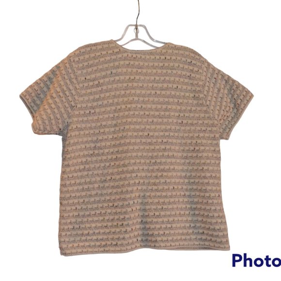 Reba Rose NewYork Knit Cotton Short Sleeves Button-Down Cardigan Women L - Picture 4 of 4